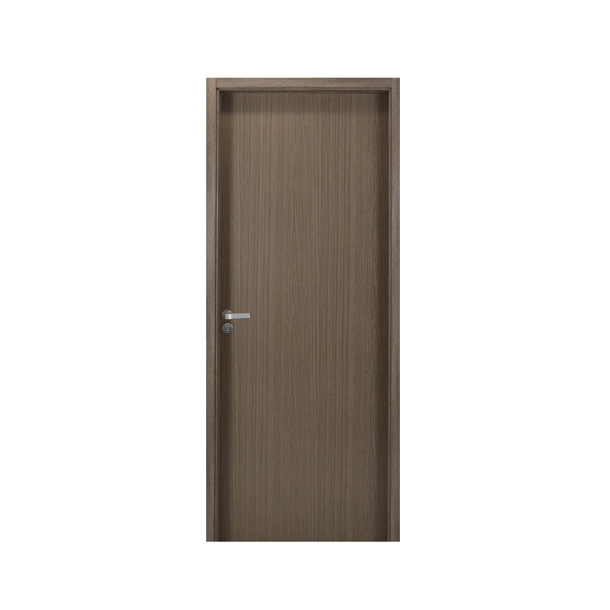 Kit Porta De Madeira Lisa 215x94cm Com Batente De Mdf Ultra 16cm Melamínico Mgm Carvalho Quebec