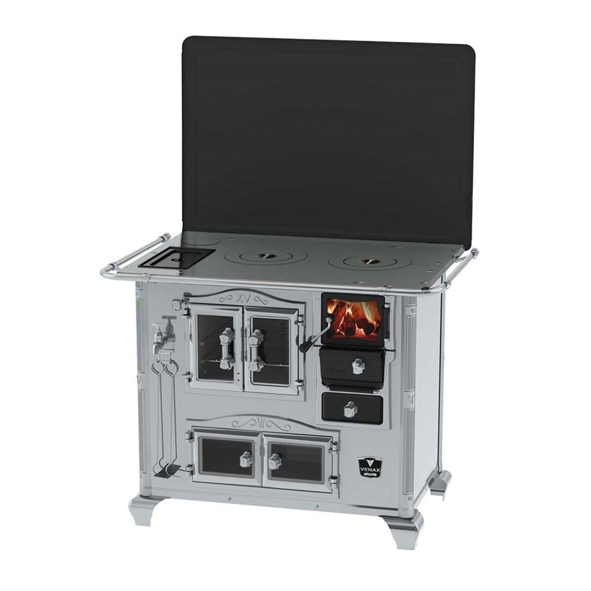 Fogao A Lenha N 2 Gab Imperador Vitreo Inox Com Tampa