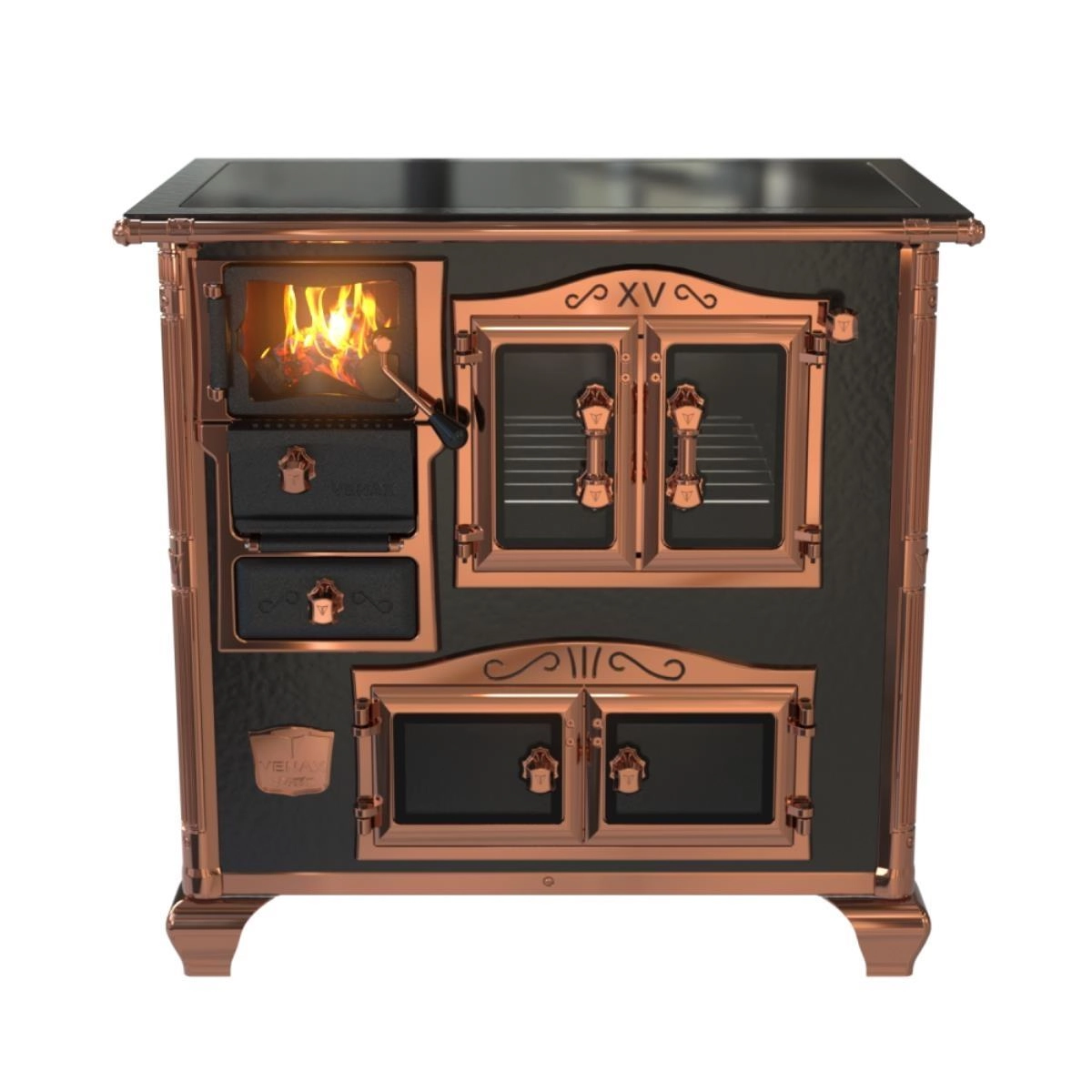Fogao A Lenha N 1 Princess Premium Preto Rose Gold