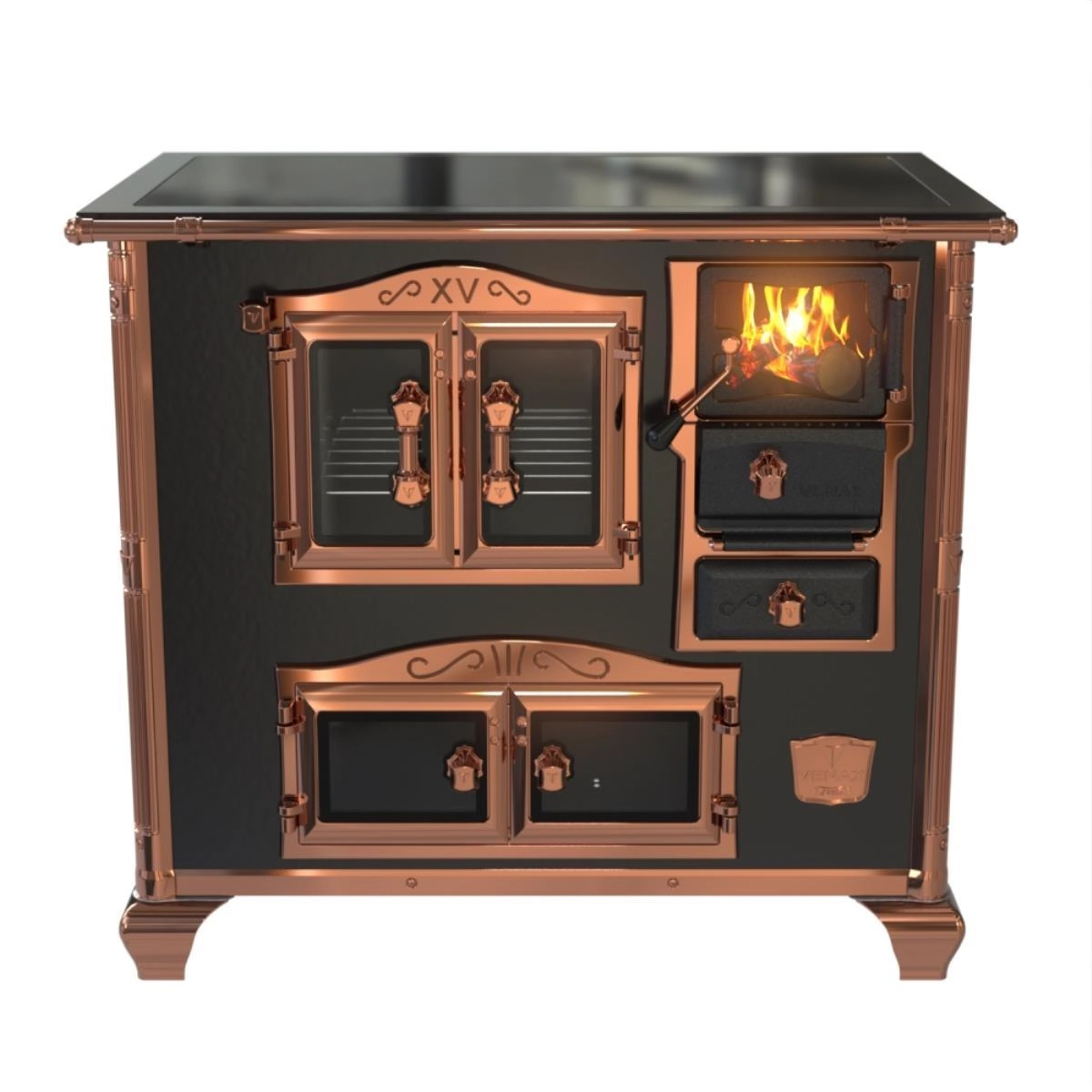 Fogao A Lenha N 2 Princess Premium Preto Rose Gold