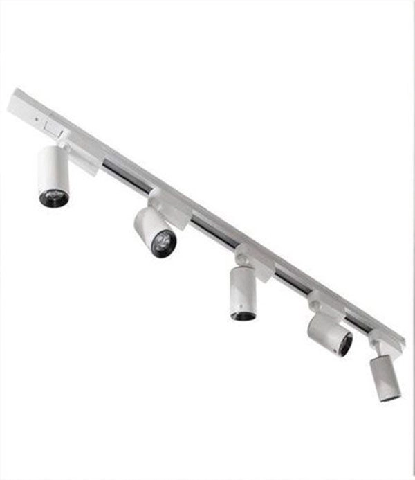 Trilho Eletrificado 1m + 5 Spot Led 7w 3000k Bivolt Branco