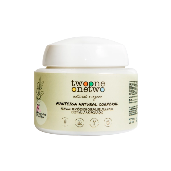 Manteiga Natural Corporal Twoone Karité e Argan Onetwo Natural Vegana