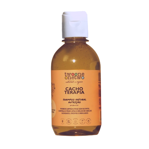 Shampoo Natural Cacho Terapia Cabelos Cacheados, Crespos ou Ondulados Linhaça Twoone Onetwo Natural Vegana