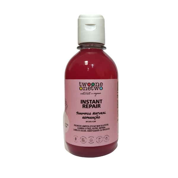 Shampoo Natural Instant Repair Cabelos Secos, Danificados ou Tingidos Jojoba Twoone Onetwo Natural Vegana