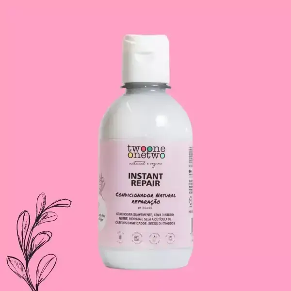Condicionador Natural Instant Repair Cabelos Secos, Danificados ou Tingidos Twoone Onetwo Natural Vegana