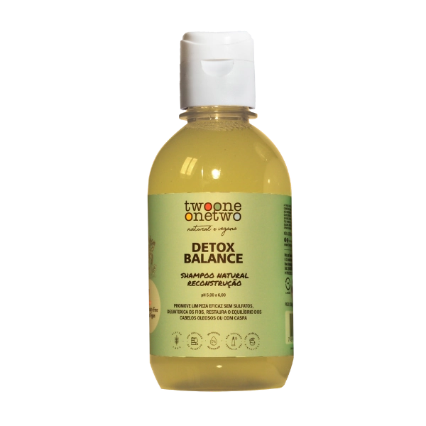 Shampoo Natural Detox Balance Cabelos Oleosos ou com Caspa Twoone Onetwo Natural Vegana
