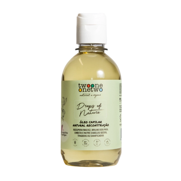 Óleo Natural Capilar Reconstrução Drops Of Nature Ricino Cabelos Secos ou Danificados Twoone Onetwo Natural Vegana