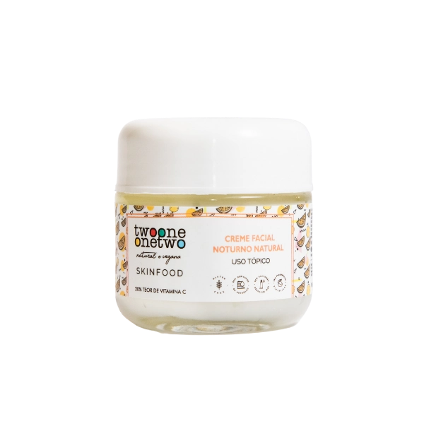 Creme Facial Natural Noturno Vitamina C Twoone Onetwo Natural Vegana 60g