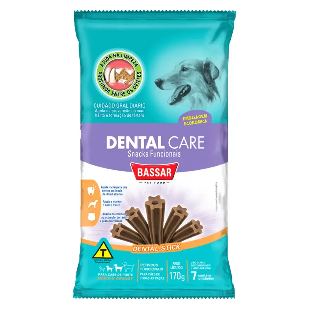 Snack Dental Care Bassar Para Cães De Porte Médio E Grande 170g