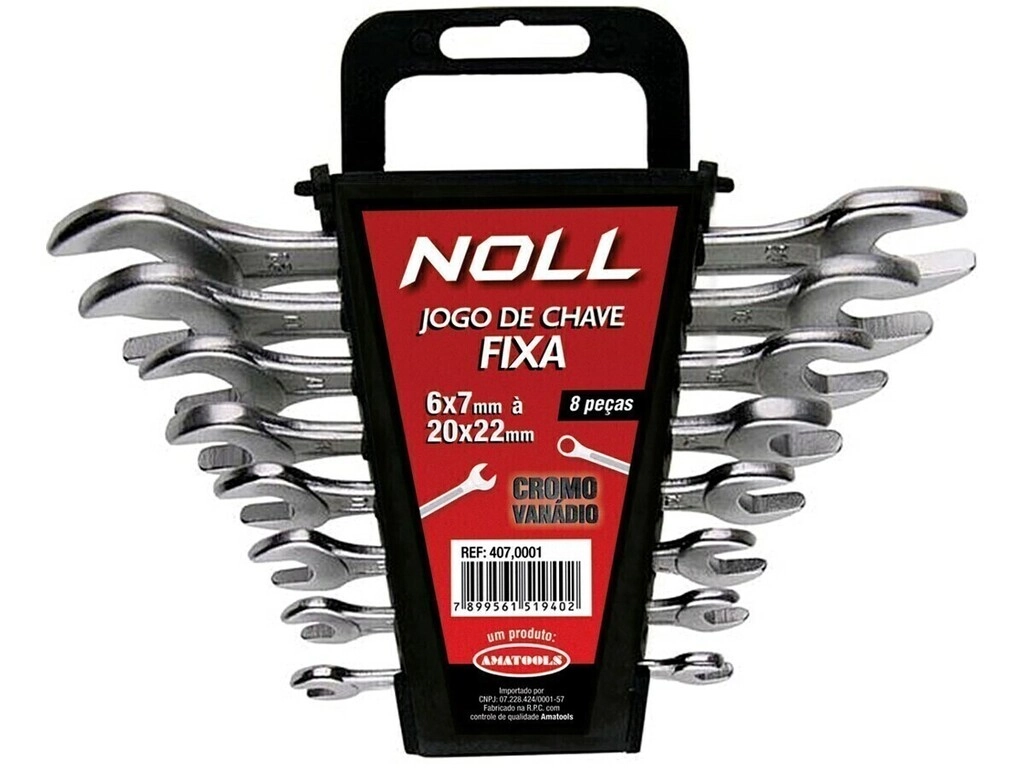 Jogo De Chave Fixa 6x7 A 20x22mm 8 Peças - Noll