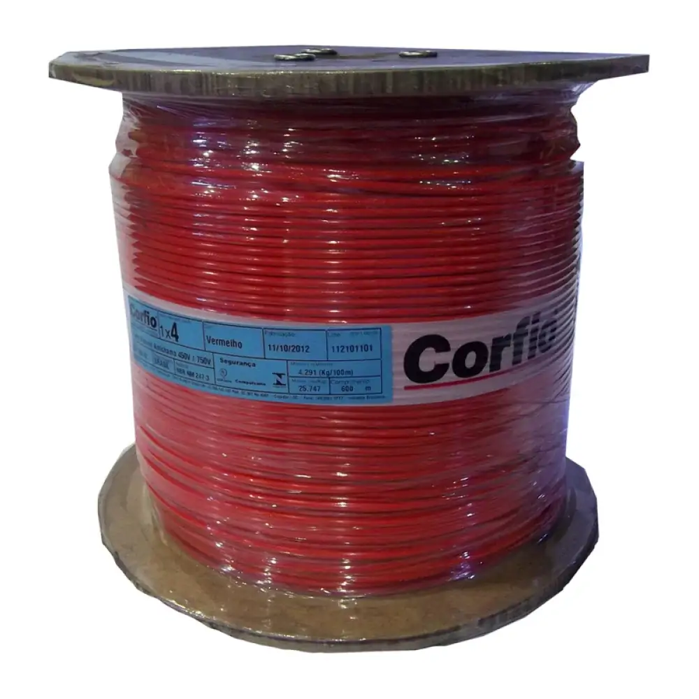 Cabo Flexiv 4mm 750v Vermelho Corfio