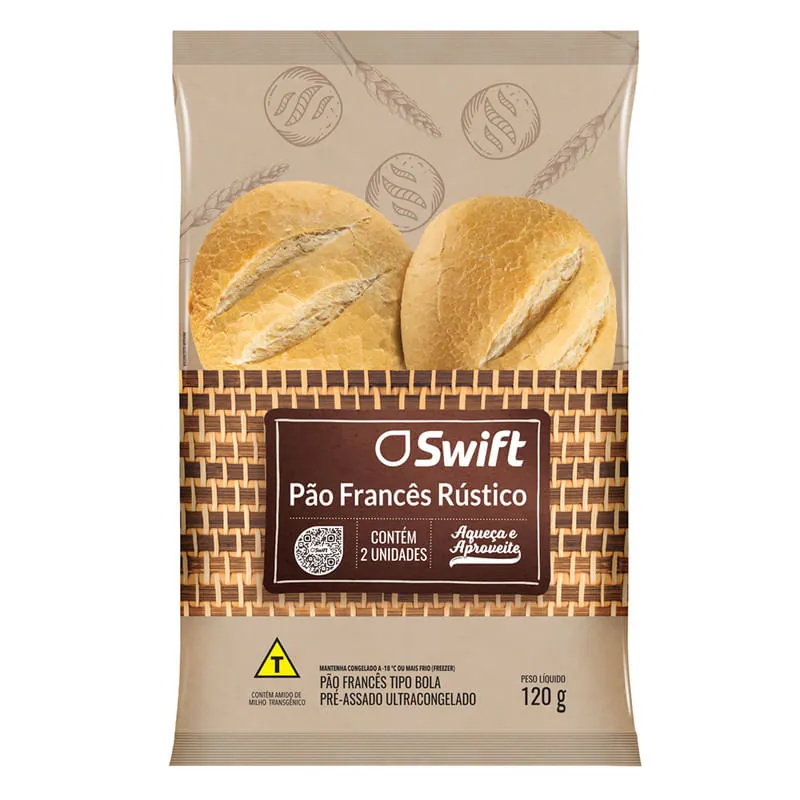 Pão Francês Rústico Congelado Swift 120 g