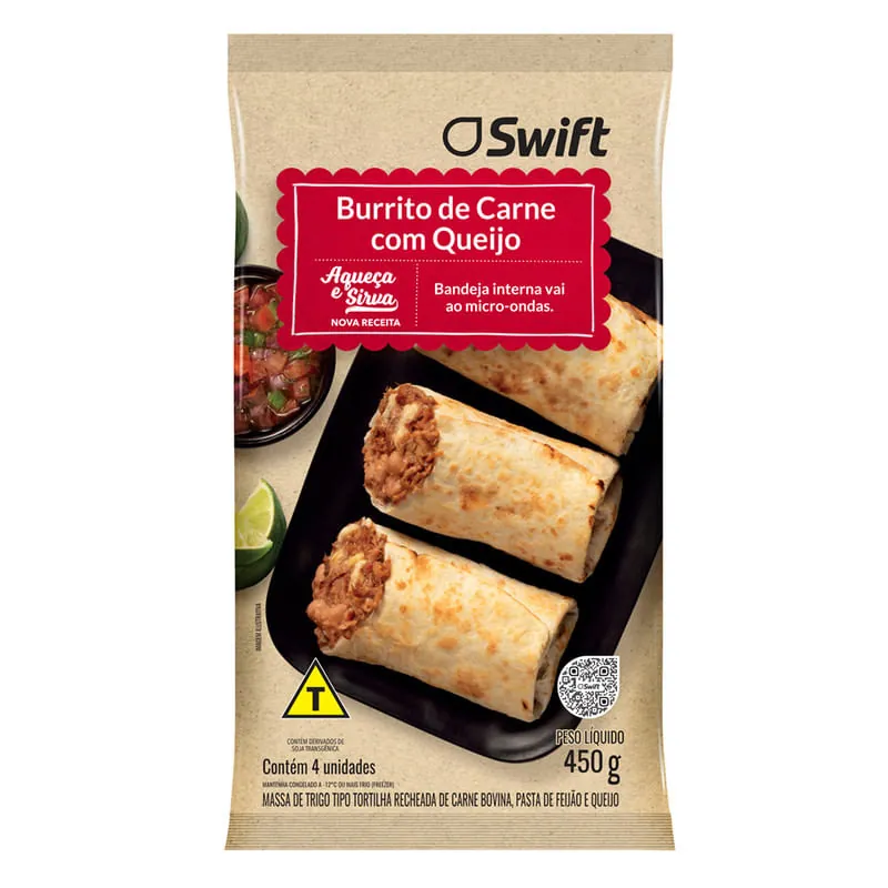 Burritos Carne com Queijo Swift 450 g