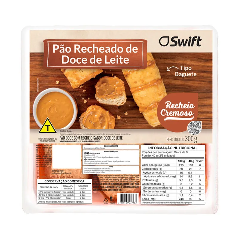 Pão Recheado com Doce de Leite Swift 300 g