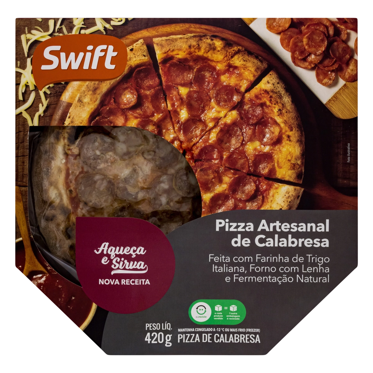 Pizza Artesanal de Calabresa Swift 420g