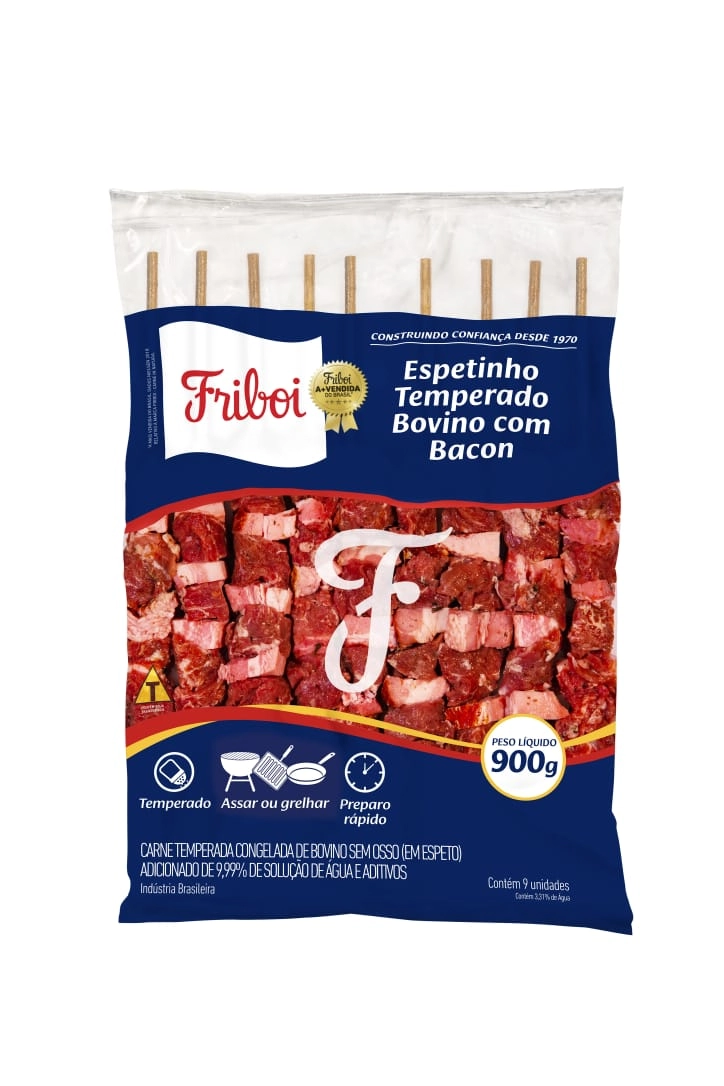 Espetinho Bov C/bacon Temp 900g