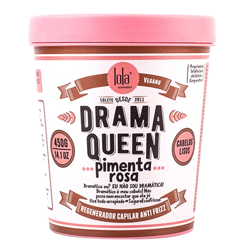 Regenerador Antifrizz Pimenta Rosa Lola Cosmetics Drama Queen Pote 450g