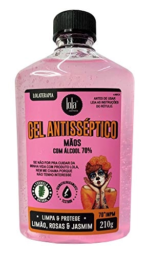 Gel Antisséptico 70 Limão Rosas, 210g, Lola Cosmetics