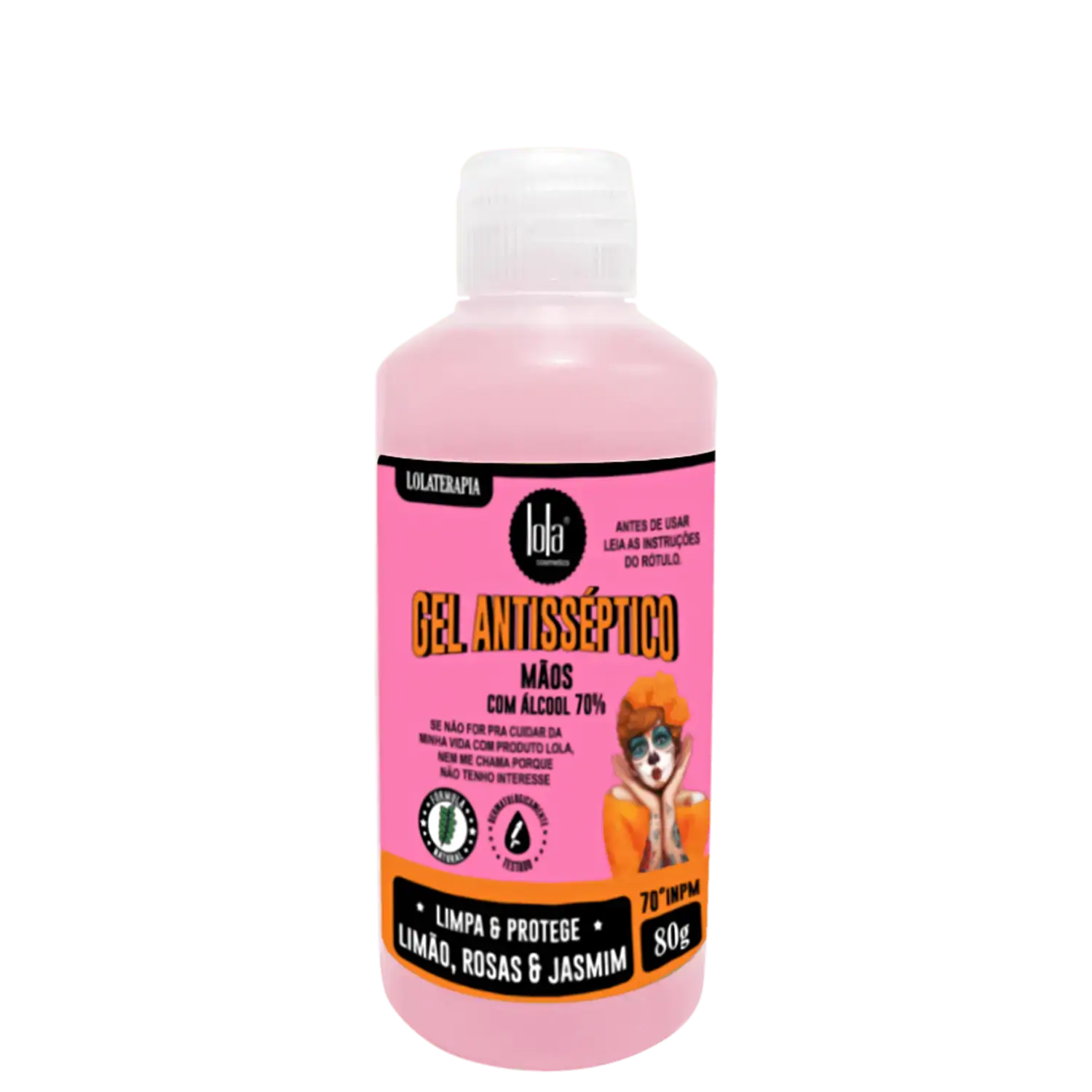 Lola Alcool Gel Antisseptico 70 Limao Rosa Jasmim 80 G X 1