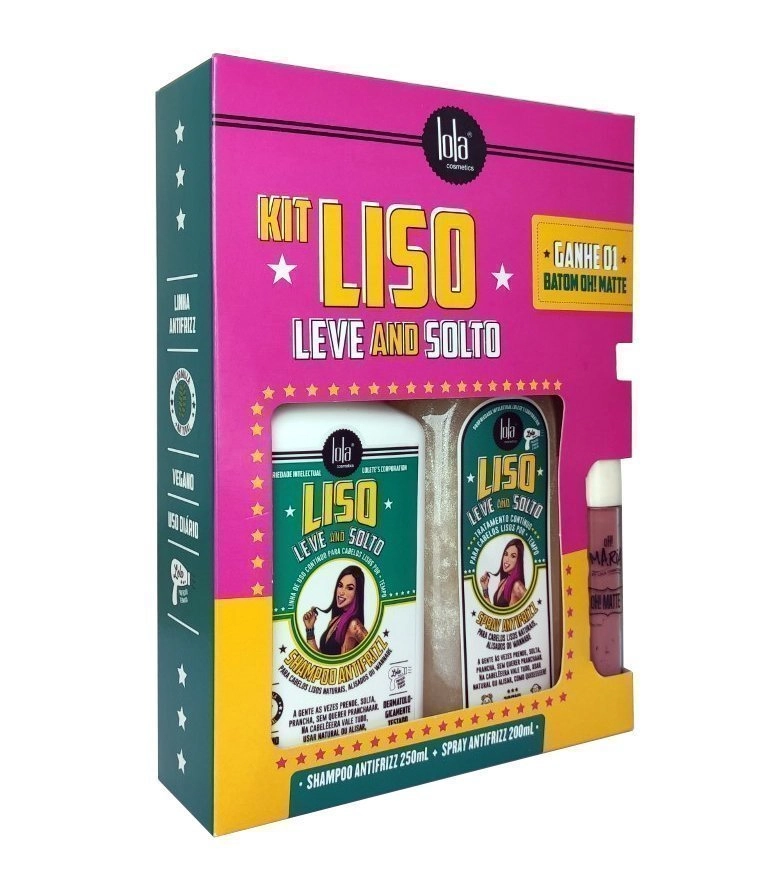 Shampoo Lola Liso Leve And Solto Antifrizz 250ml Spray Lola Liso Leve And Solto Antifrizz 200ml