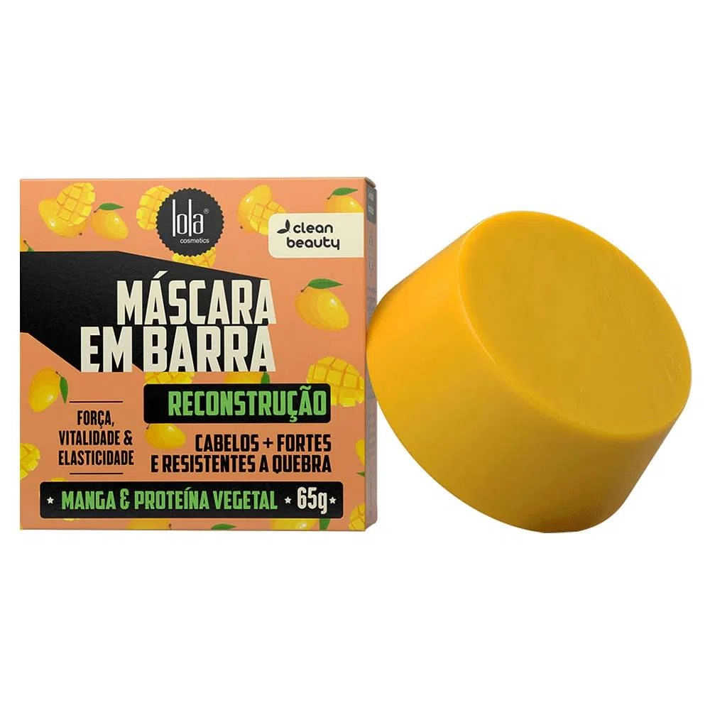 Máscara Barra Reconstrução Manga Proteína Vegetal Lola Cosmetics Caixa 65g