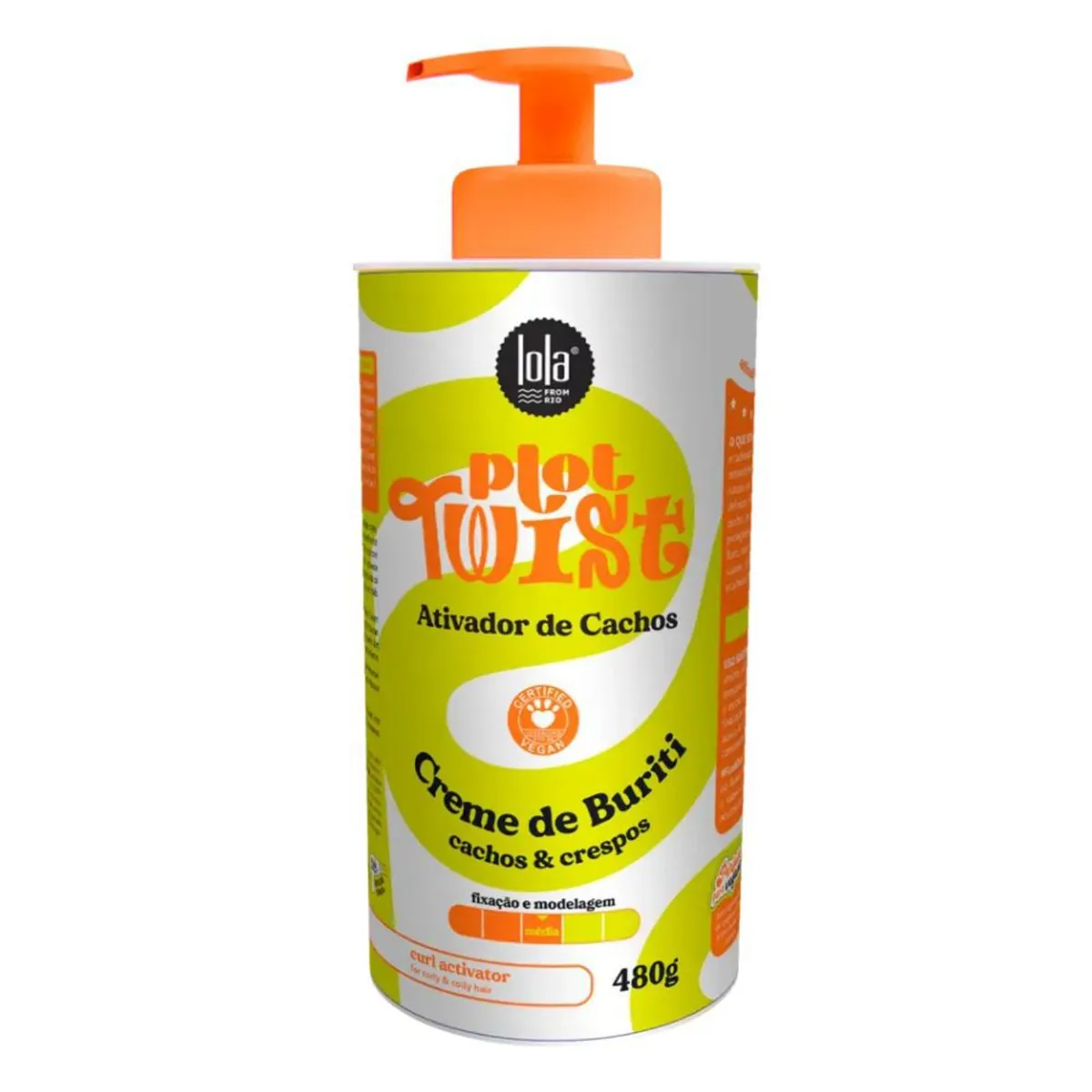 Ativador De Cachos Creme Média Lola From Rio Plot Twist Buriti Frasco 480g Pump