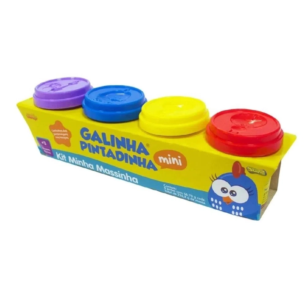 Massinha Galinha Pintadinha - Kit Minha Massinha com 4 Potes