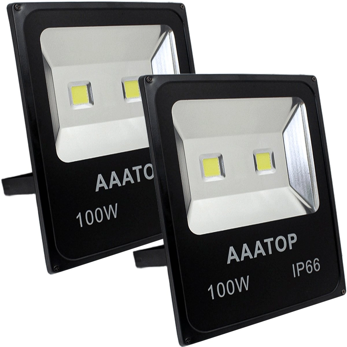 Kit 6 Refletor Led Holofote Externo Jardim Muro 100w Branco