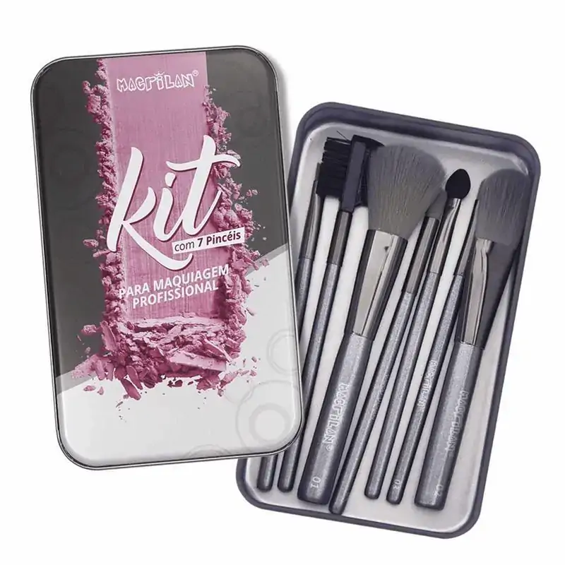 Macrilan Kit Para Maquiagem Profisional C/7 Pinceis Kp8 1