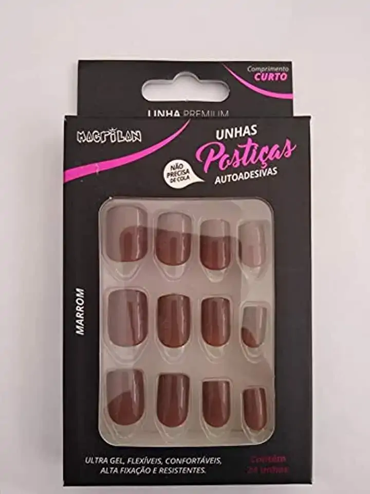 Unhas Post Up206b C/24 Marrom Macrilan