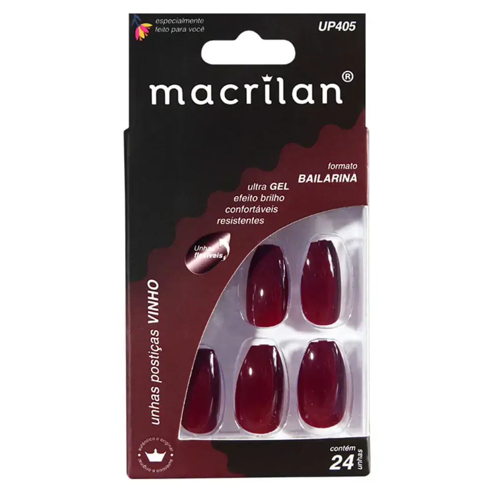 Unhas Post Estilo Bailarina Vinho Up