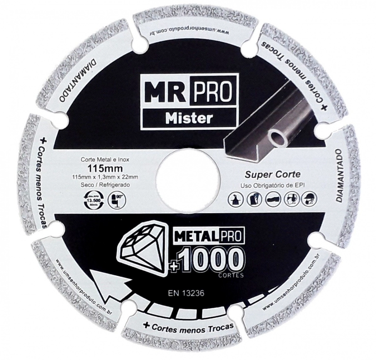 Disco Diamantado Mr Pro 115mm + 1000 Cortes - Mister
