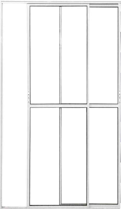 Porta Sacada 2 Folhas Móveis Com Trinco 2,10 X 1,50 Cor Branco Linha Econ