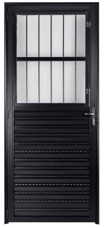 Porta De Aluminio Postigo Linha Premium Preto