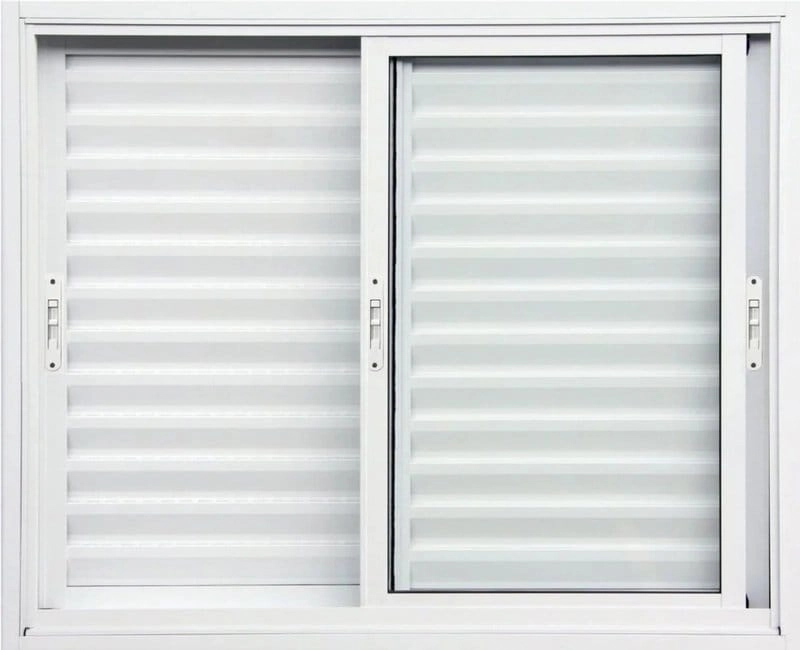 Veneziana De Aluminio 3 Folhas Móveis Sem Grade Linha Premium Branco