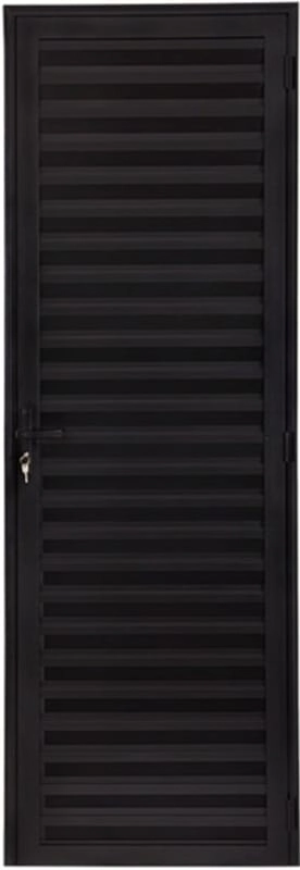 Porta De Aluminio Palheta Sem Ventilação Linha Premium Preto