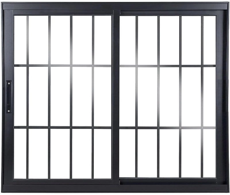 Vitro De Aluminio 2 Folhas Com Grade Linha Premium Preto