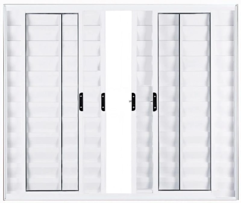 Janela Veneziana De Alumínio 6 Folhas 1,00 X 1,20 Sem Grade Cor Branco Linha Econ