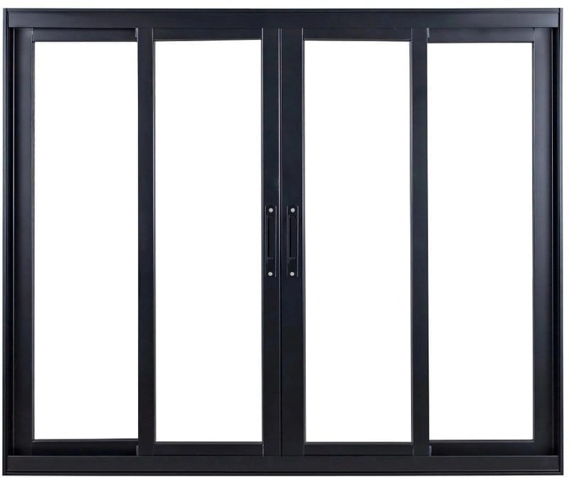 Vitro De Aluminio 4 Folhas Sem Grade Linha Premium Preto