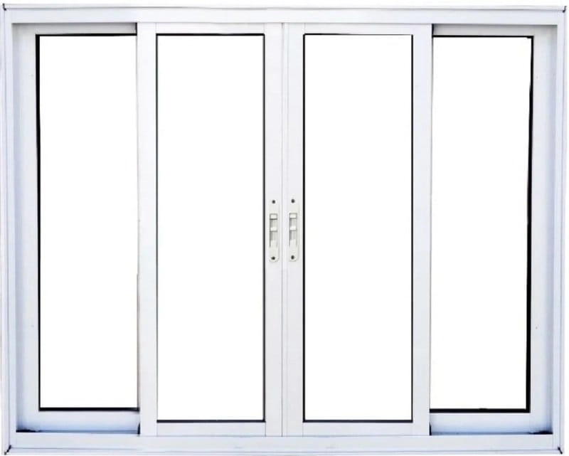 Vitro De Aluminio 4 Folhas Sem Grade Linha Premium Branco