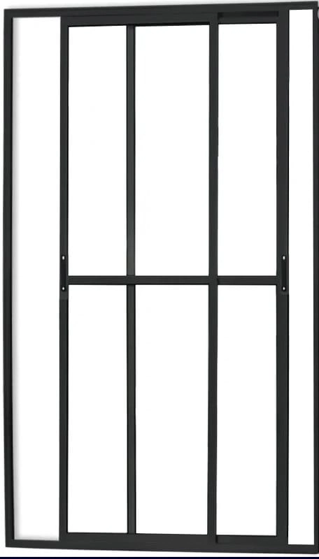 Porta Sacada 2 Folhas Móveis Com Trinco 2,10 X 1,50 Cor Preto Linha Econ