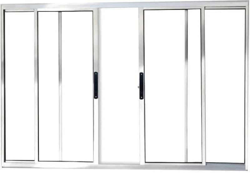 Vitro De Aluminio 4 Folhas Sem Grade Linha Premium Brilhante