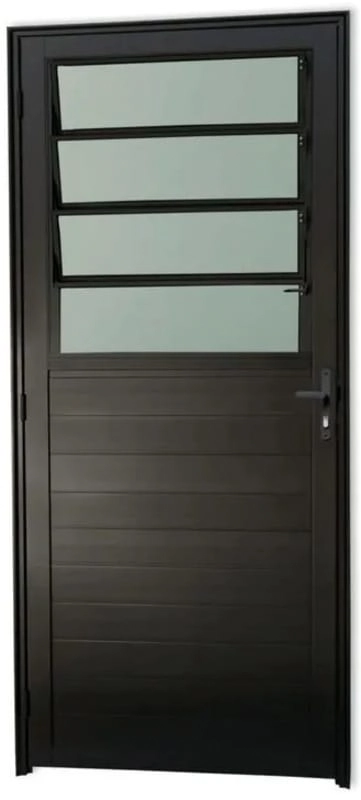 Porta De Aluminio Basculante Lambril Linha Premium Preto