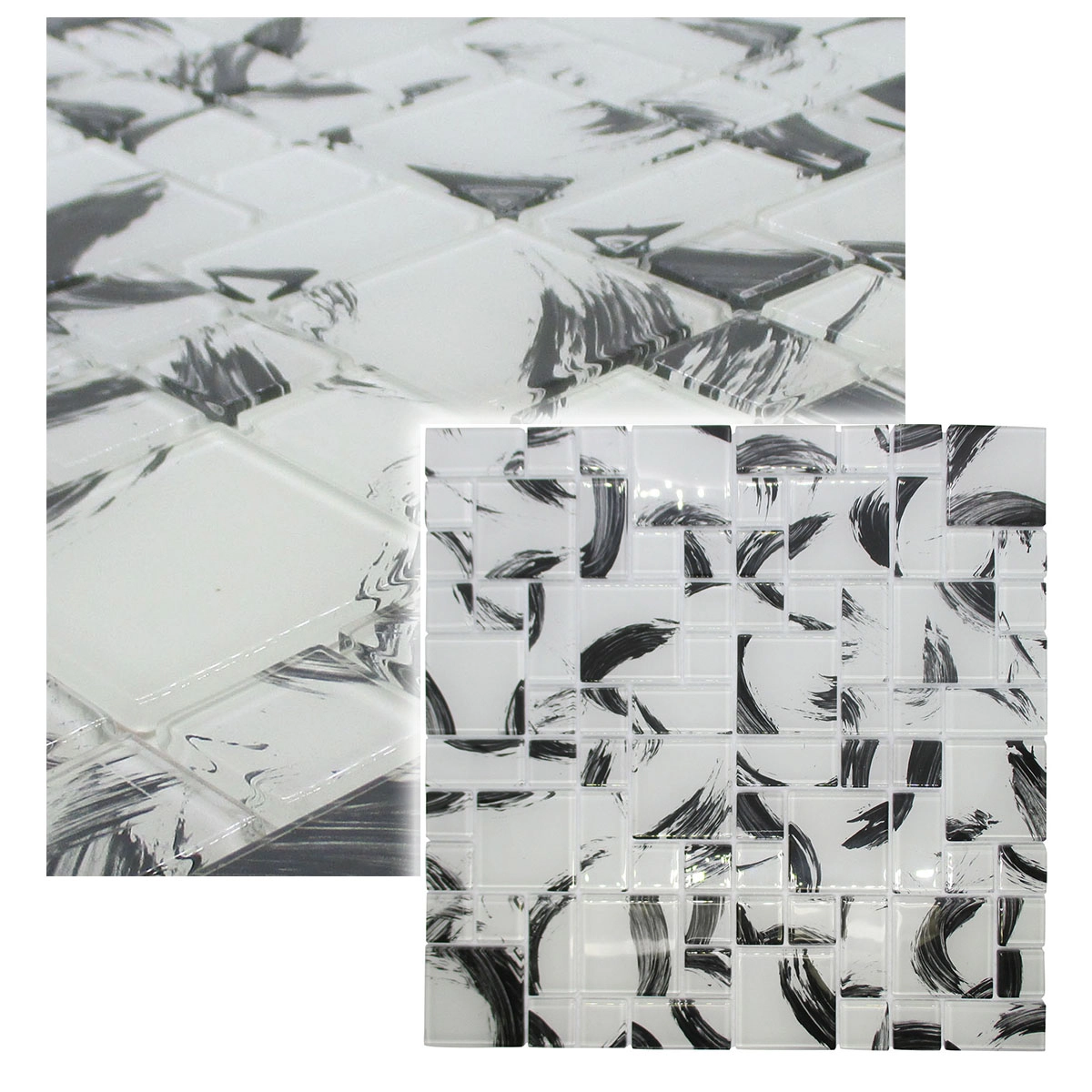 Pastilha De Vidro Mesca 30cmx30cm La Bella Griffe Monet White