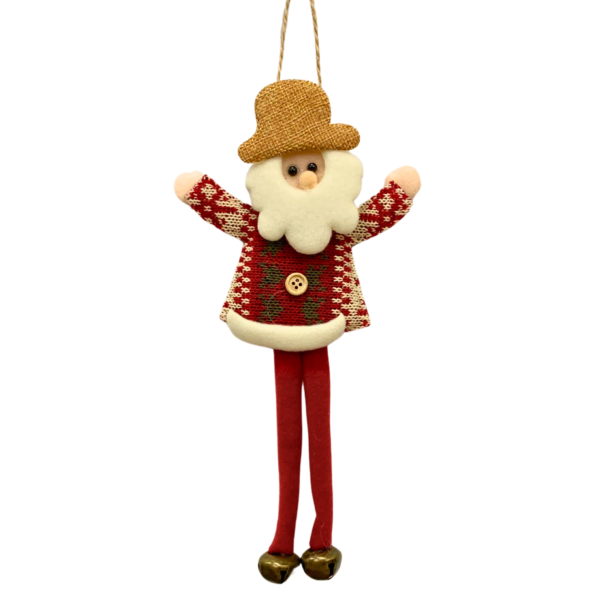 Enfeite Pendurar Papai Noel Happy Vermelho 30cm X 13cm 16198 Bela Flo