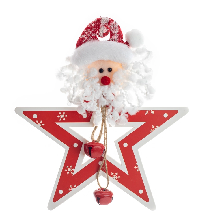 Enfeite Estrela E Papai Noel Vm 20cm 16210 Bf