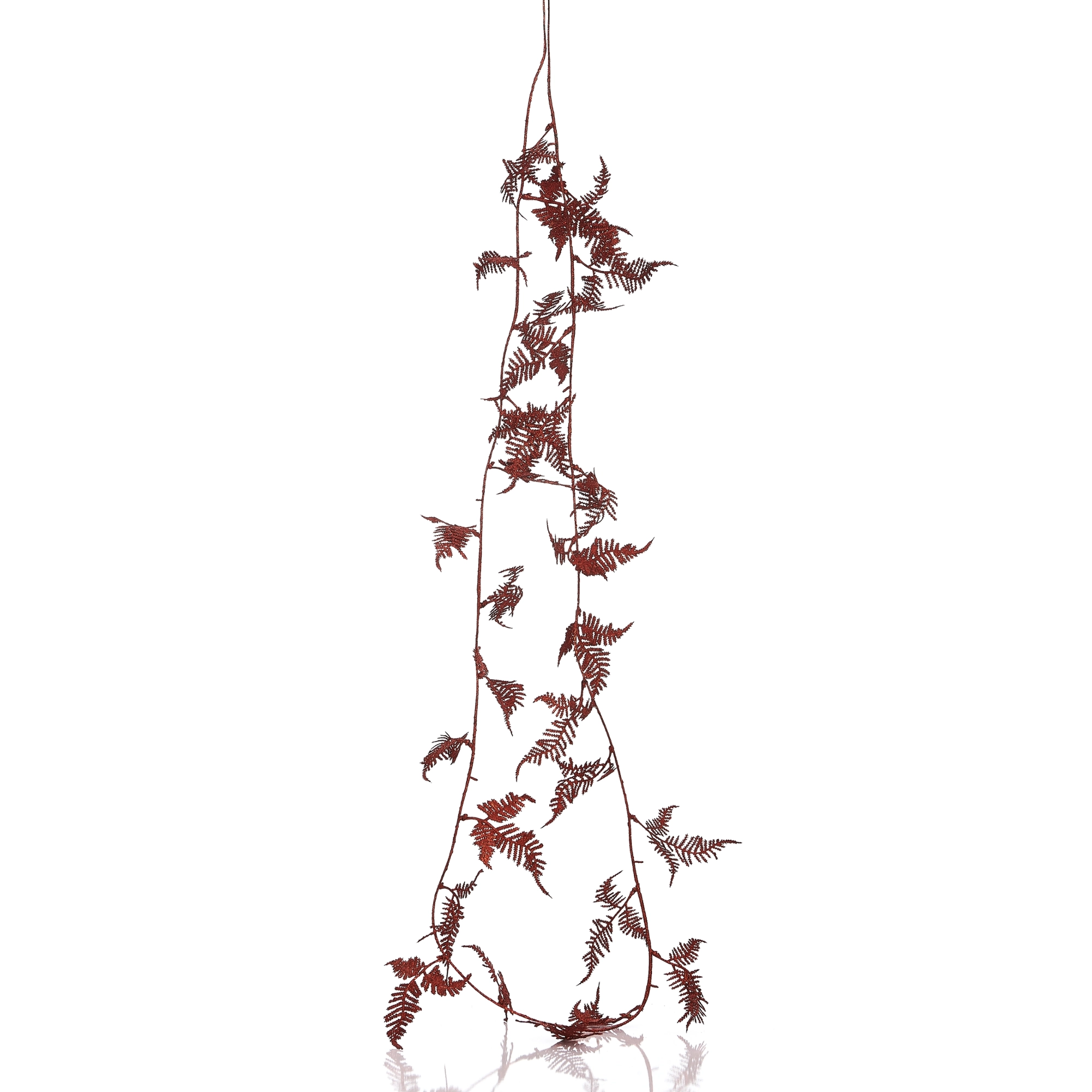 Pendente Natal Folha Samambaia Vermelho 240cm Bf7369vm Bela Flor
