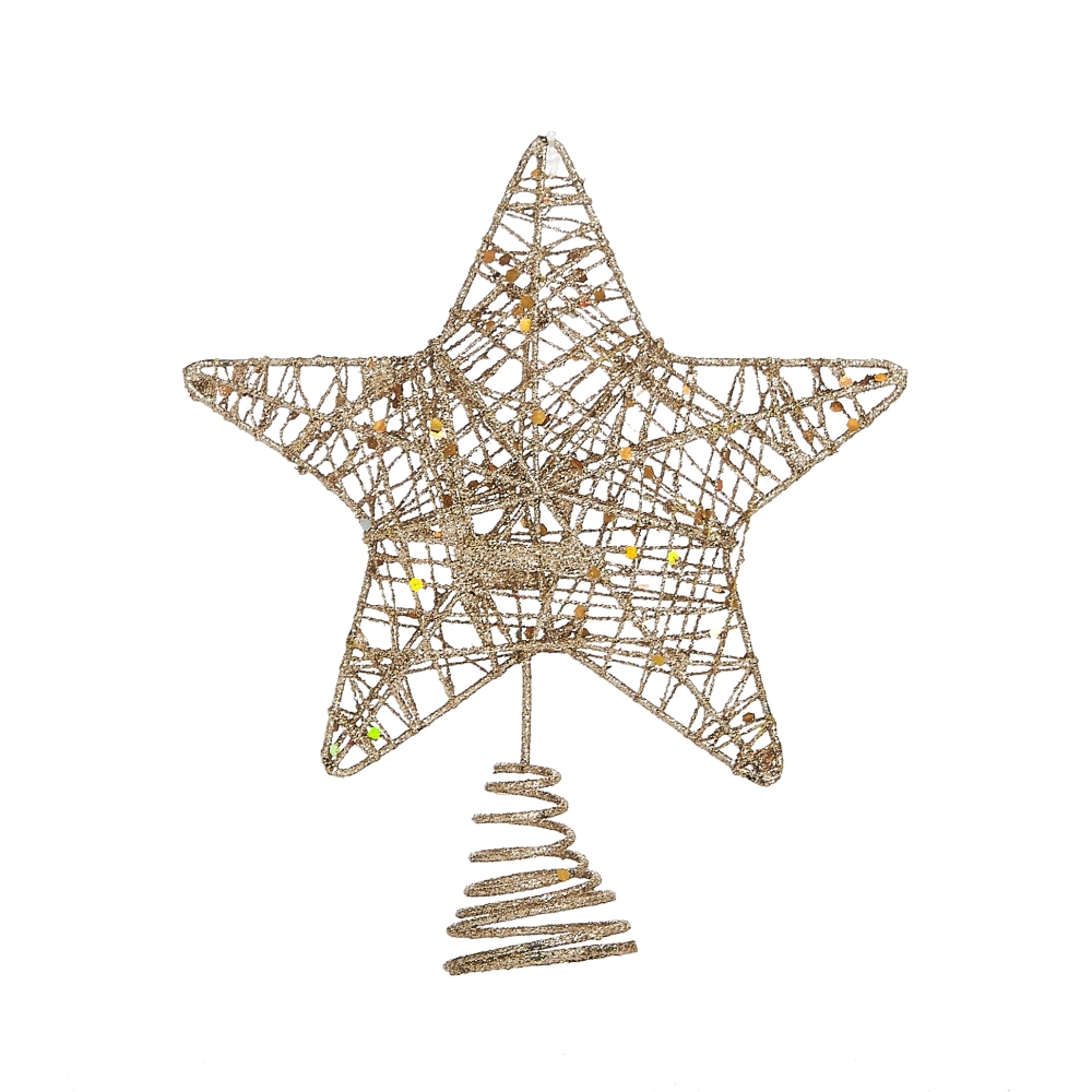 Ponteira Natal Estrela Dourada 14cm Bf7967dr Bela Flor