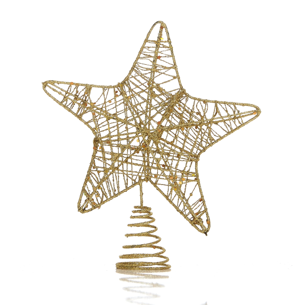 Ponteira Natal Estrela Dourado 20cm Bf7968dr Bela Flor