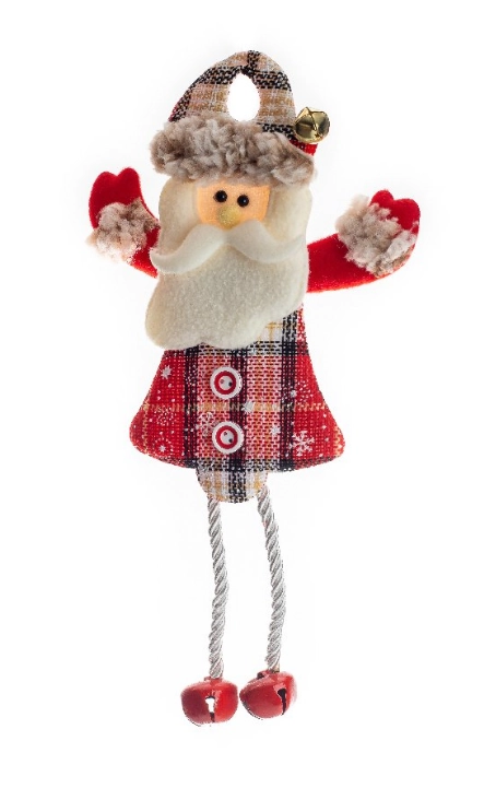 Enfeite Penduricalho Papai Noel Happy Vermelho 11cm Natal 16347 Bela F